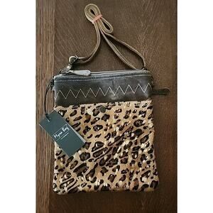 Genuine Leather Myra Bag: "Spirit Animal Canvas Bag" Leopard Print NWT
